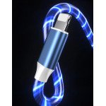 Wholesale 2.4A RGB LED Light Durable USB Cable for IPhone IOS Lighting 3FT (Blue)